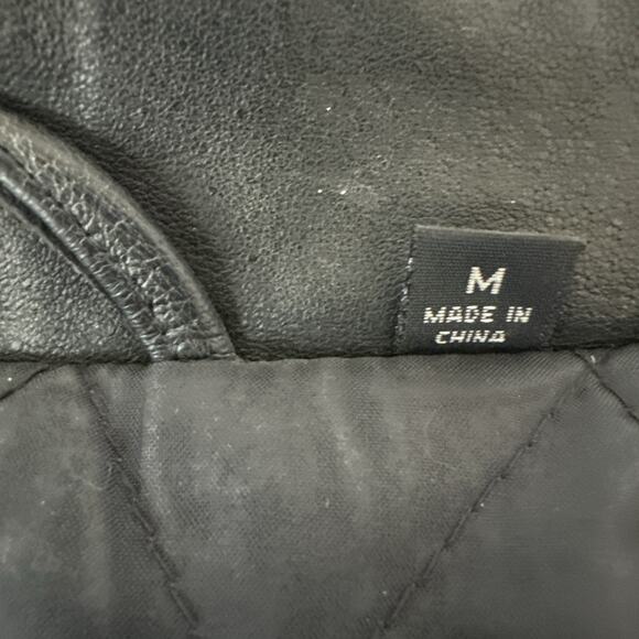 Property vintage black leather bomber jacket from the 1990s with a Size M - Picture 14 of 14